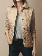 Veste Matelassée Femme Col Revers Légère Casual Automne Hiver