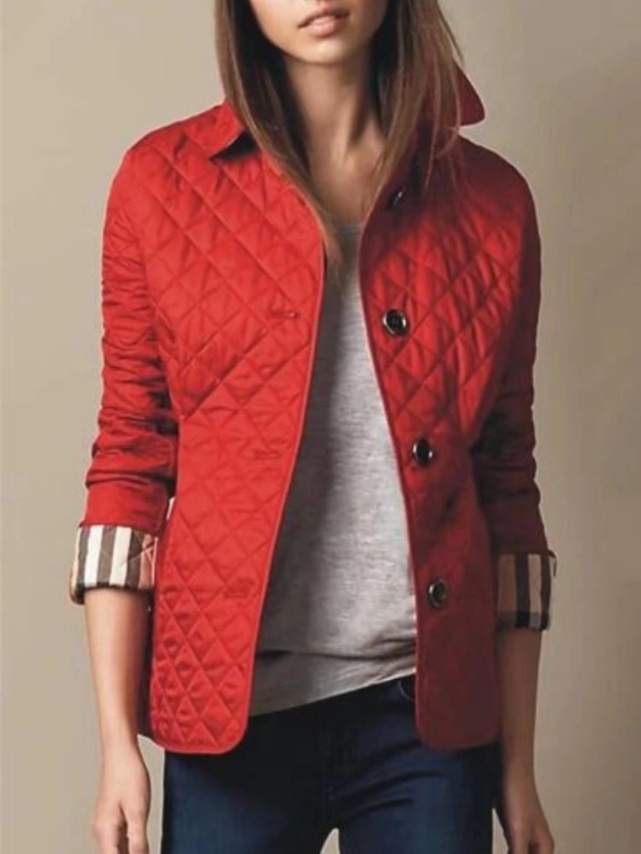 Veste Matelassée Femme Col Revers Légère Casual Automne Hiver