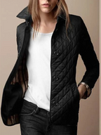 Veste Matelassée Femme Col Revers Légère Casual Automne Hiver